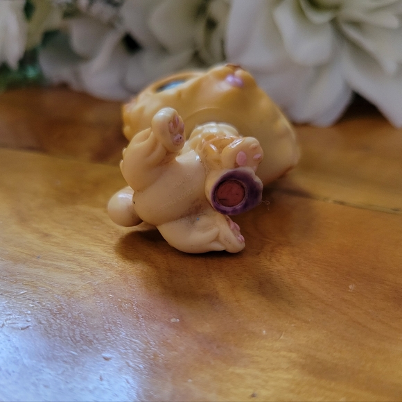 Littlest Pet Shop LPS #117 Chow Chow Dog Orange Brown Blue Eyes Hasbro 2005 - Picture 8 of 9